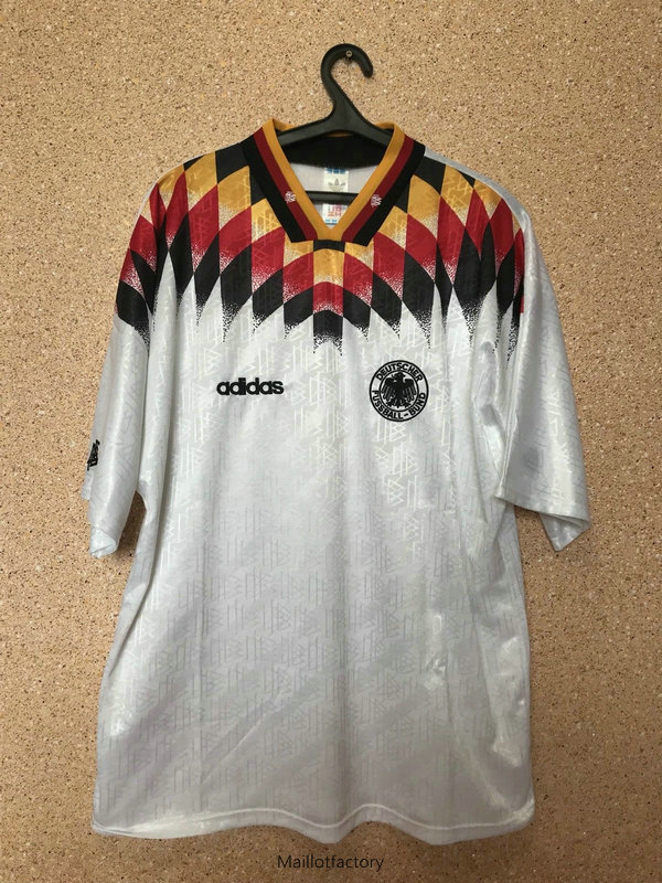 Pas cher Retro Maillot du Allemagne 1994 Domicile Blanc