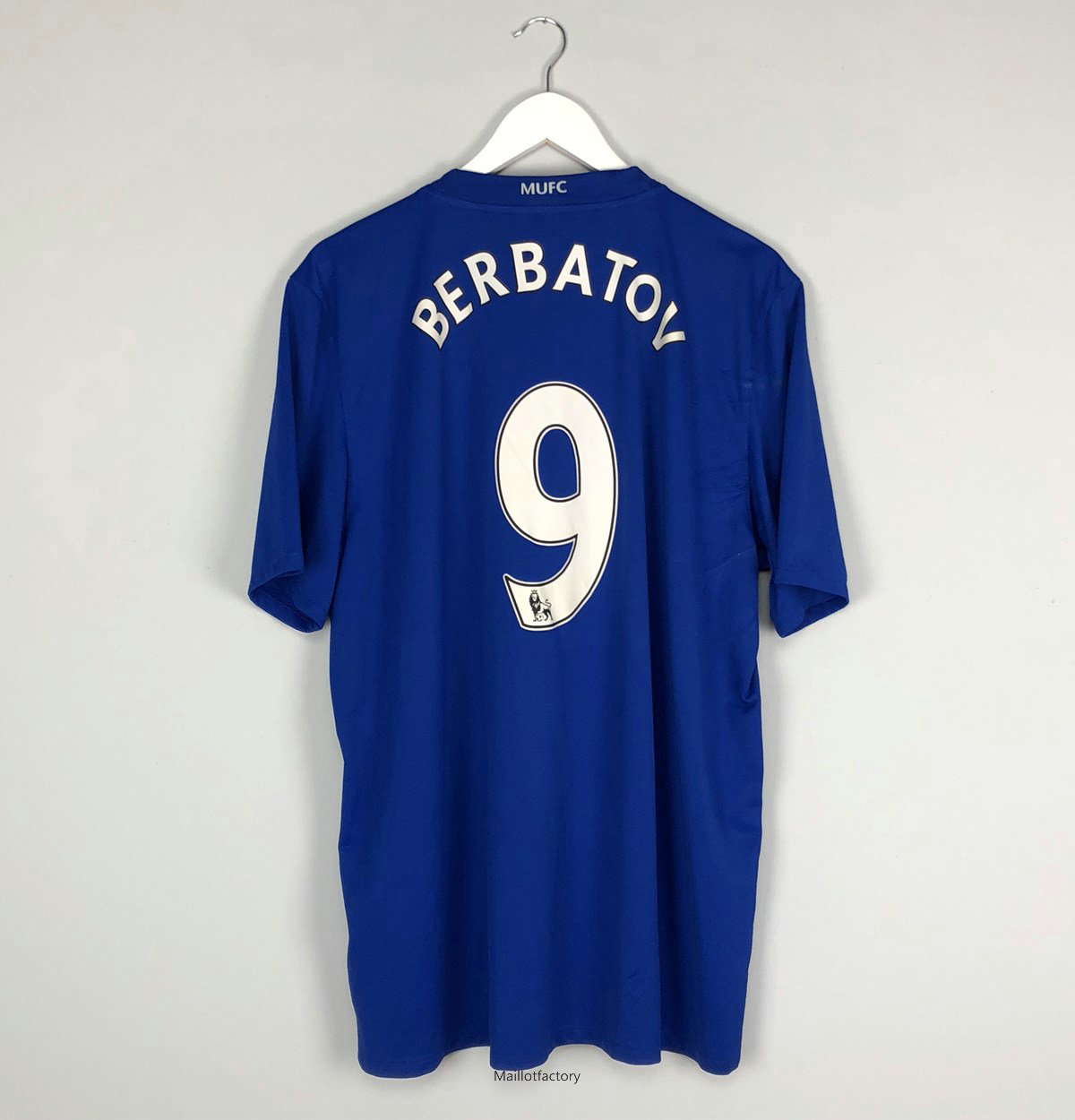 Pas cher Retro Maillot du Manchester United 2008-09 Exterieur Bleu (9 Dimitar Berbatov)