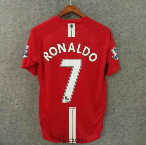 Achetés Retro Maillot du Manchester United 2007-08 Domicile (7 Ronaldo)