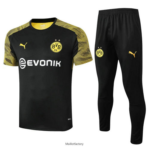 Achetés Kit d'entrainement Maillot Borussia Dortmund 2019/20 Noir Col Rond