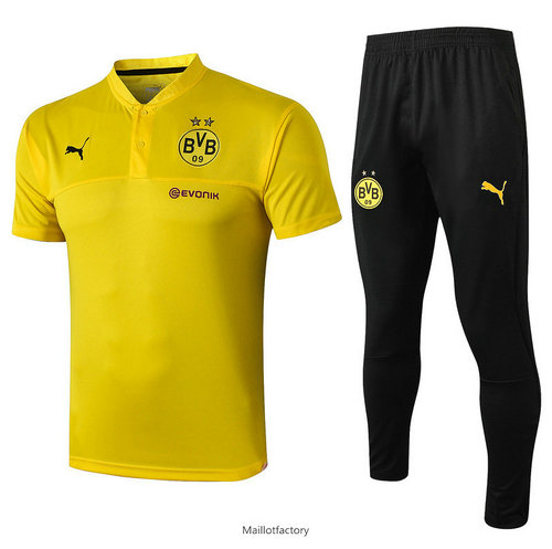 Achetez Kit d'entrainement Maillot Borussia Dortmund POLO 2019/20 Jaune/Noir Col V