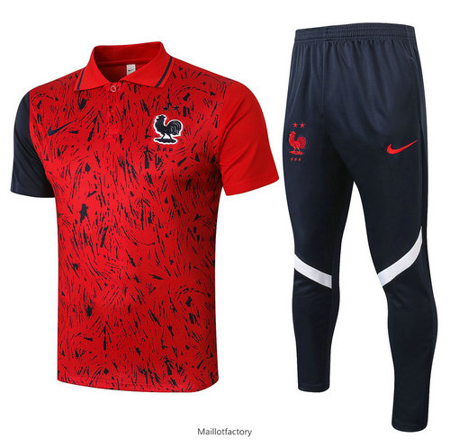 Achat Kit d'entrainement Maillot France POLO 2020/21 Rouge Rayon