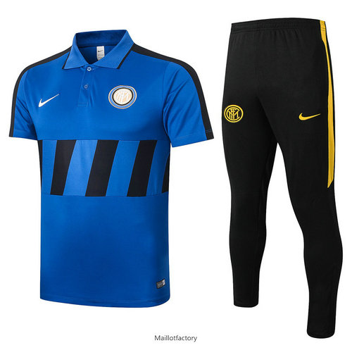 Achetés Kit d'entrainement Maillot Inter Milan POLO 2020/21 Bleu/Noir