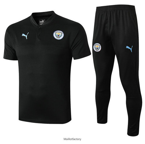 Achetés Kit d'entrainement Maillot Manchester City 2019/20 Noir Col V