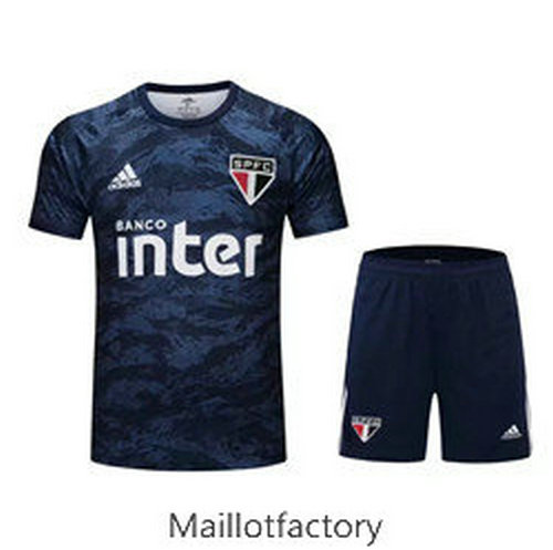 Achetés Kit d'entrainement Maillot Sao Paulo Gardien De But 2019/20 Bleu Marine