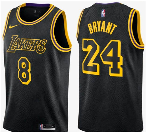 Flocage Maillot du Kobe Bryant, Los Angeles Lakers #8-24 Noir
