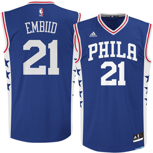 Achetés Maillot du Joel Embiid, Philadelphia 76ers [Bleu]