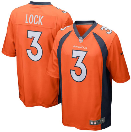 Nouveaux Maillot du Drew Lock, Denver Broncos - Orange