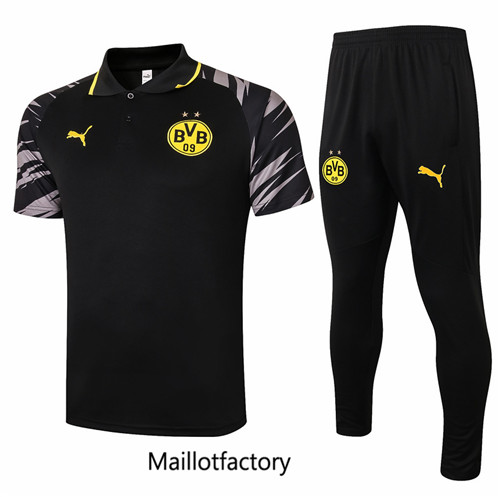 Achat Kit d'entrainement Maillot du Borussia Dortmund POLO 2020/21 Noir