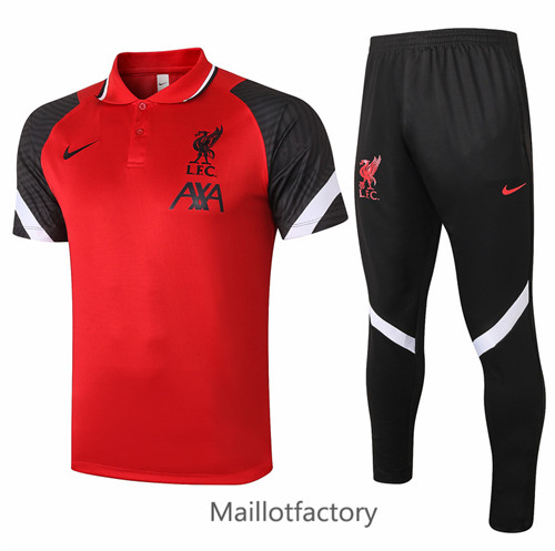 Achat Kit d'entrainement Maillot du POLO Liverpool 2021/22 Rouge/Noir