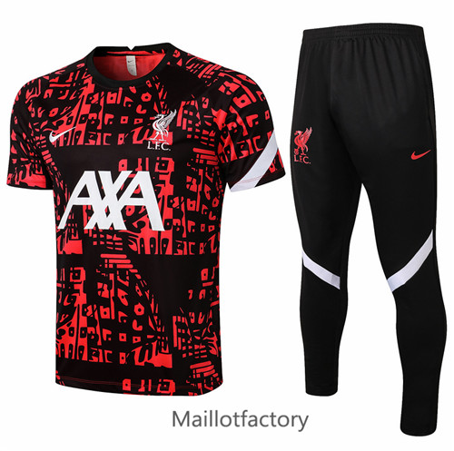 Achat Kit d'entrainement Maillot du Liverpool 2021/22 Noir/Rouge
