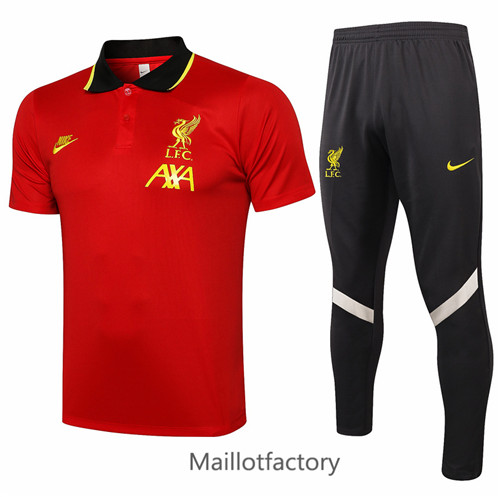 Achat Kit d'entrainement Maillot du Liverpool POLO 2021/22 Rouge/Noir