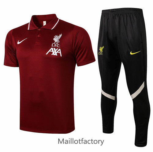 Achat Kit d'entrainement Maillot du Liverpool POLO 2021/22 Bordeaux