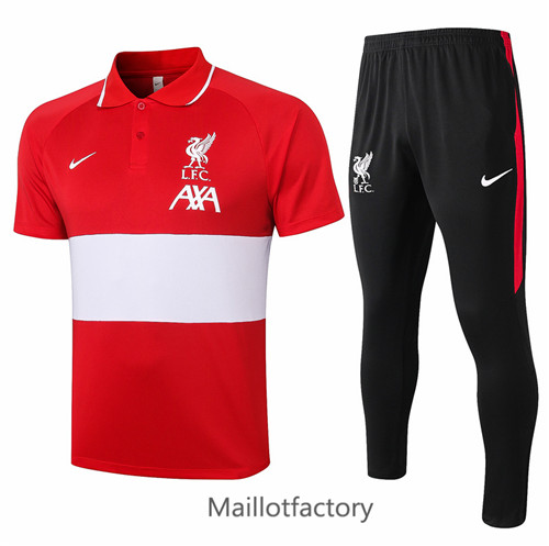 Achat Kit d'entrainement Maillot du Liverpool POLO 2020/21 Rouge/Blanc