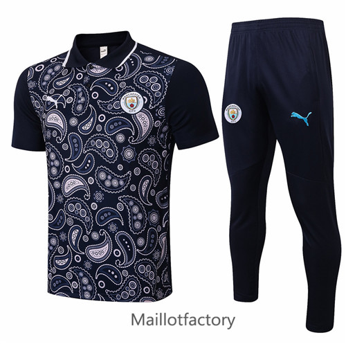 Achat Kit d'entrainement Maillot du Manchester City POLO 2021/22 Bleu Marine