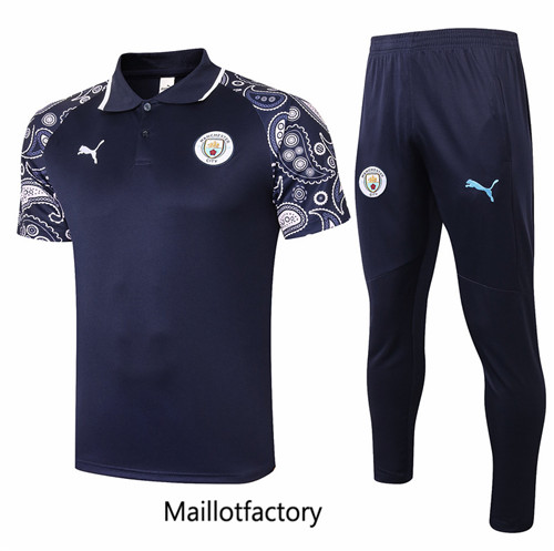 Achat Kit d'entrainement Maillot du Manchester City POLO 2020/21 Bleu Marine