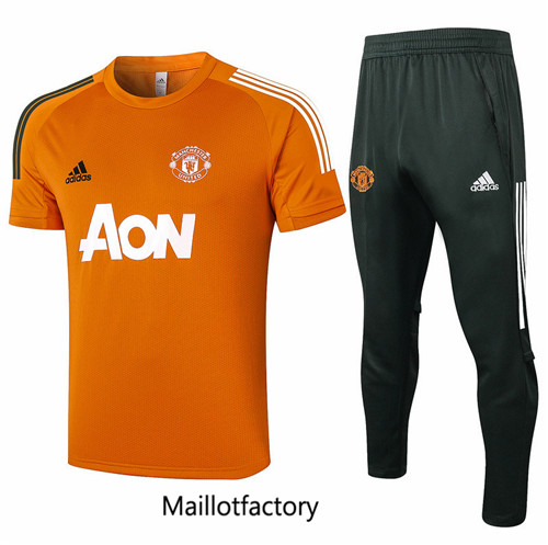 Achat Kit d'entrainement Maillot du Manchester United 2020/21 Orange