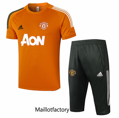 Achat Kit d'entrainement Maillot du Manchester United 3/4 2020/21 Orange