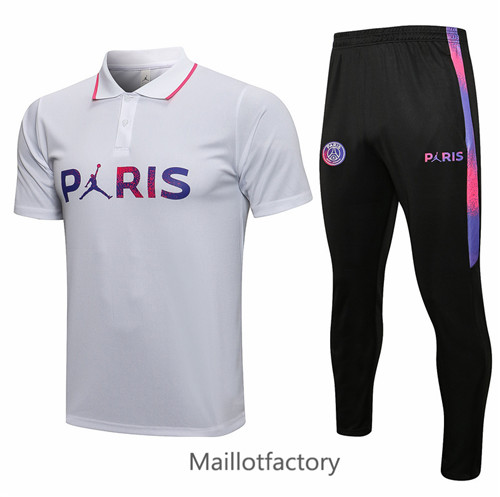 Achat Kit d'entrainement Maillot du Jordan PSG Paris POLO 2021/22 Blanc