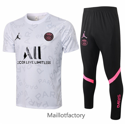 Achat Kit d'entrainement Maillot du PSG Jordan 2021/22 Blanc ALL