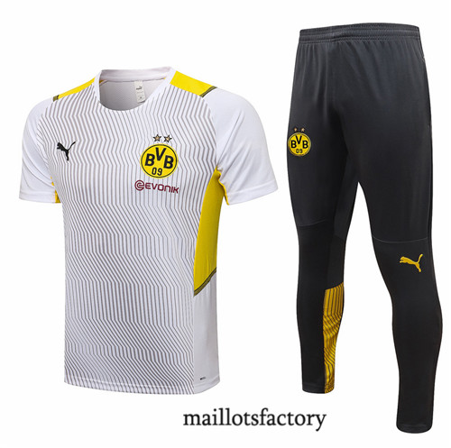 Achat Kit d'entrainement Maillot du Borussia Dortmund 2021/22 Blanc