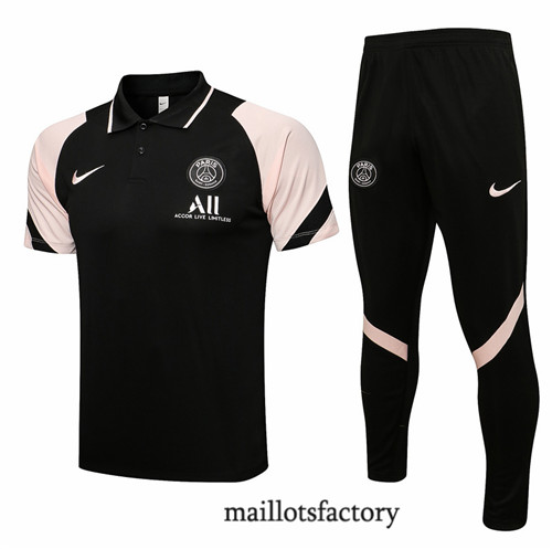 Achat Kit d'entrainement Maillot du PSG Polo 2021/22 Noir/Rose