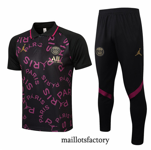 Achat Kit d'entrainement Maillot du Jordan PSG Polo 2021/22 Noir/Violet