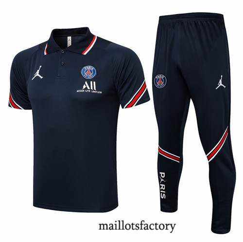 Achat Kit d'entrainement Maillot du Jordan PSG Polo 2021/22 Bleu Marine