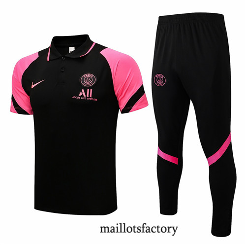 Achat Kit d'entrainement Maillot du PSG Polo 2021/22 Noir/Rose