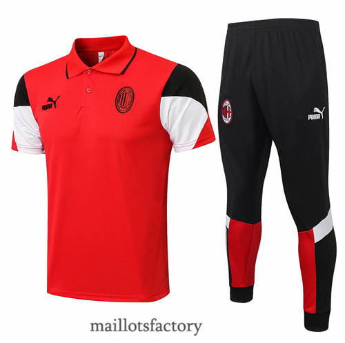 Site Maillot du Kit d'entrainement Maillot du AC Milan Polo 2021/22 Rouge