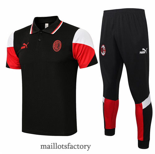 Site Maillot du Kit d'entrainement Maillot du AC Milan Polo 2021/22 Noir