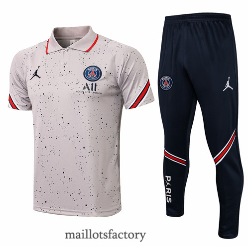Site Maillot du Kit d'entrainement Maillot du PSG Polo 2021/22 Gris Clair