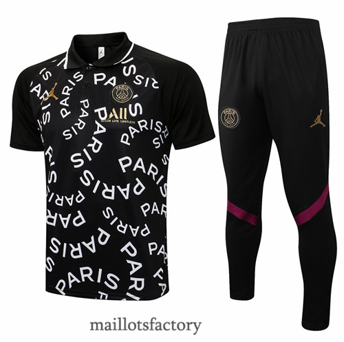 Site Maillot du Kit d'entrainement Maillot du Jordan PSG Polo 2021/22 Noir