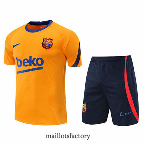 Achat Kit d'entrainement Maillot du Barcelone + Short 2022/23 Orange/Bleu Marine y781