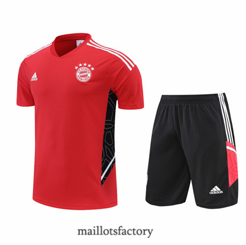 Achat Kit d'entrainement Maillot du Bayern Munich + Short 2022/23 Rouge/Noir y758