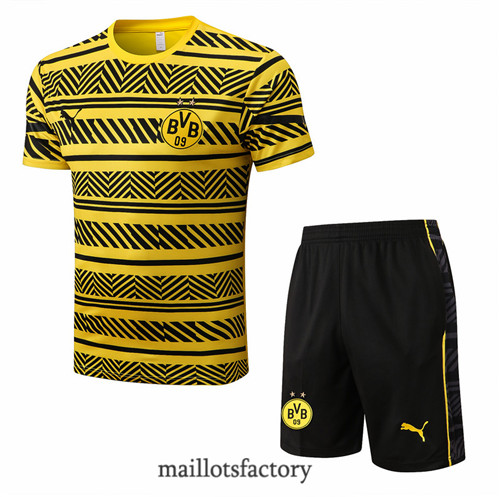 Achat Kit d'entrainement Maillot du Borussia Dortmund + Short 2022/23 Jaune/Noir y761