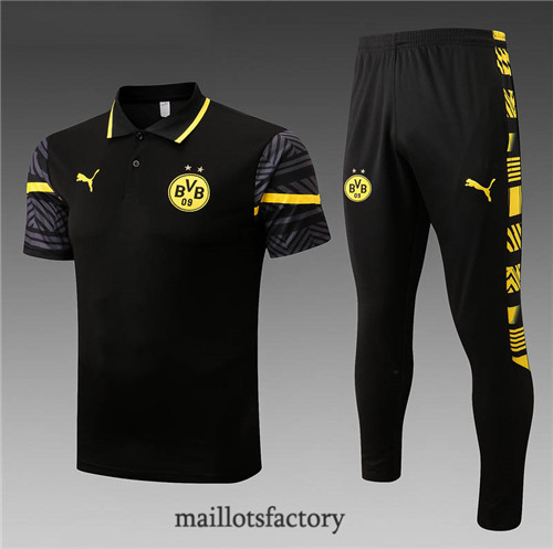 Achat Kit d'entrainement Maillot du polo Borussia Dortmund 2022/23 Noir y763