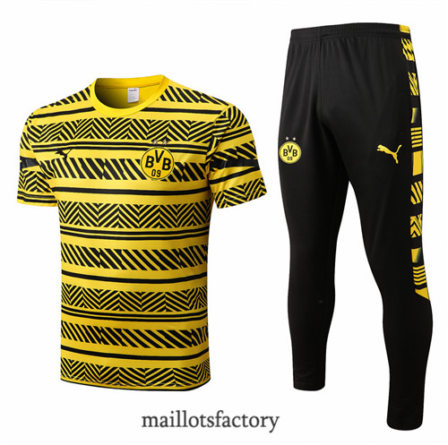 Achat Kit d'entrainement Maillot du Borussia Dortmund 2022/23 Jaune/Noir y764