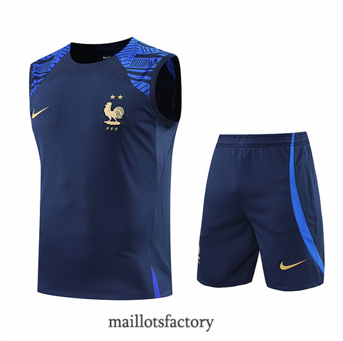 Achat Kit d'entrainement Maillot du France Debardeur 2022/23 Bleu Marine y858
