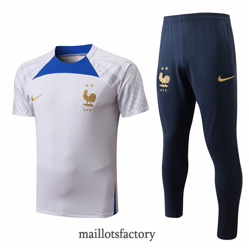 Achat Kit d'entrainement Maillot du France 2022/23 Blanc/Bleu Marine y867