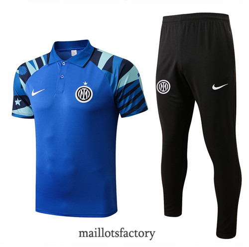 Achat Kit d'entrainement Maillot du polo Inter Milan 2022/23 Bleu y944