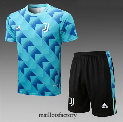 Achat Kit d'entrainement Maillot du Juventus + Short 2022/23 Bleu/Noir y952