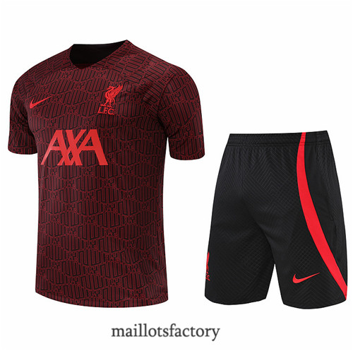 Achat Kit d'entrainement Maillot du Liverpool + Short 2022/23 Rouge/Noir y911