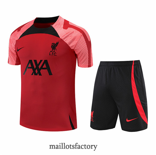 Achat Kit d'entrainement Maillot du Liverpool + Short 2022/23 Rouge/Noir y912