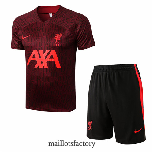Achat Kit d'entrainement Maillot du Liverpool + Short 2022/23 Rouge y915