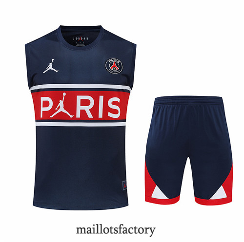 Achat Kit d'entrainement Maillot du Paris PSG Debardeur 2022/23 Bleu Marine y823