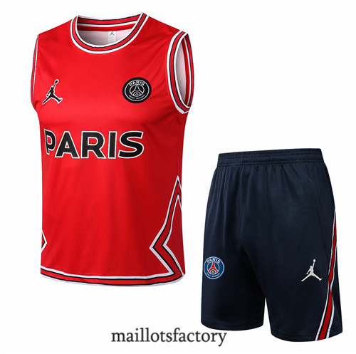 Achat Kit d'entrainement Maillot du Paris PSG Debardeur 2022/23 Rouge/Bleu Marine y831