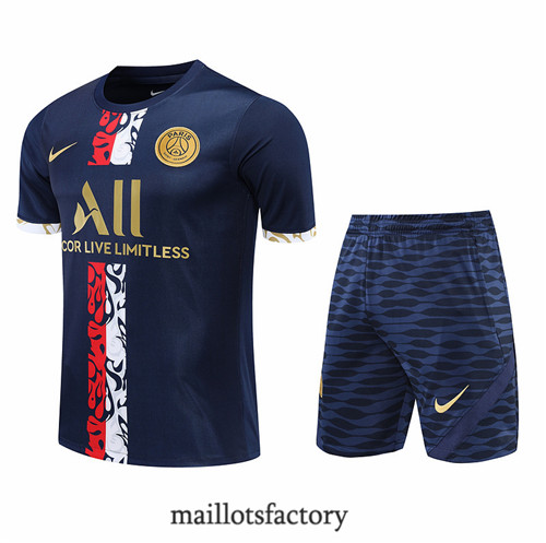 Achat Kit d'entrainement Maillot du Paris PSG + Short 2022/23 Rouge/Bleu y845