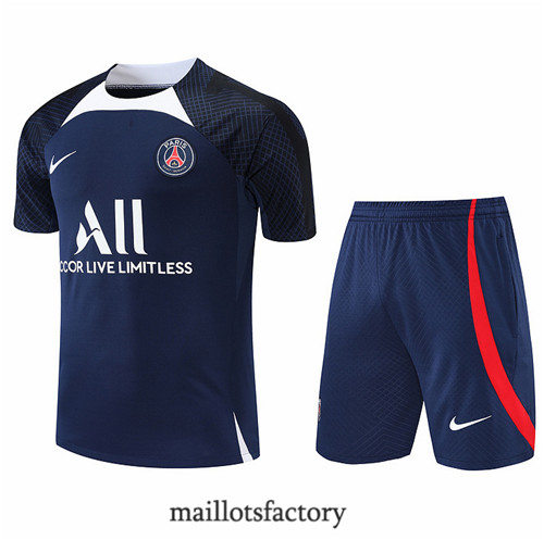 Achat Kit d'entrainement Maillot du Paris PSG + Short 2022/23 Blanc/Bleu y847