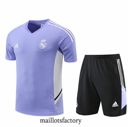Achat Kit d'entrainement Maillot du Real Madrid + Short 2022/23 Violet/Noir y796